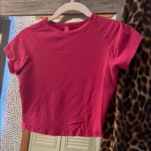 Cropped Pink Skims Short Sleeve Top